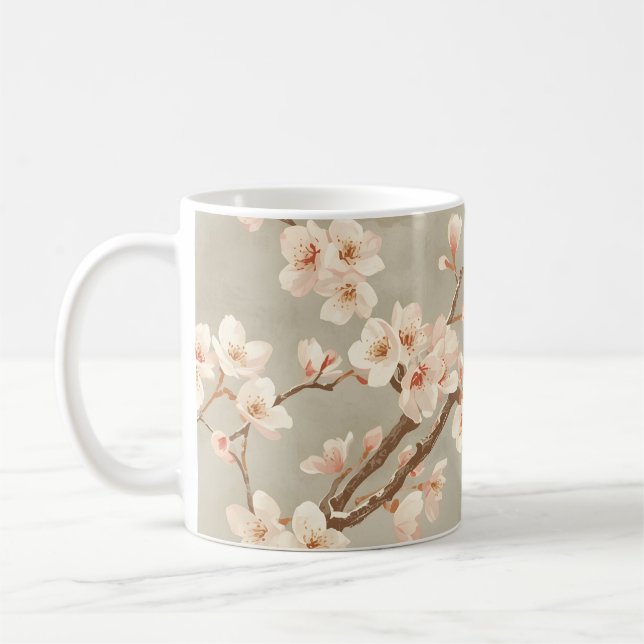 Vintage Körsbärsblom Sakura-gren Kaffemugg (Vänster)