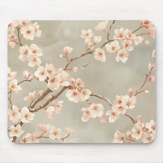 Vintage Körsbärsblom Sakura Gren Musmatta (Framsidan)