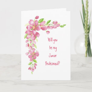 Vintage Körsbärsblom Wedding Junior Brudtärna Inbjudan