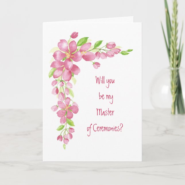 Vintage körsbärsblommor Bröllopshögtidliga ceremon Inbjudan (Framsida)