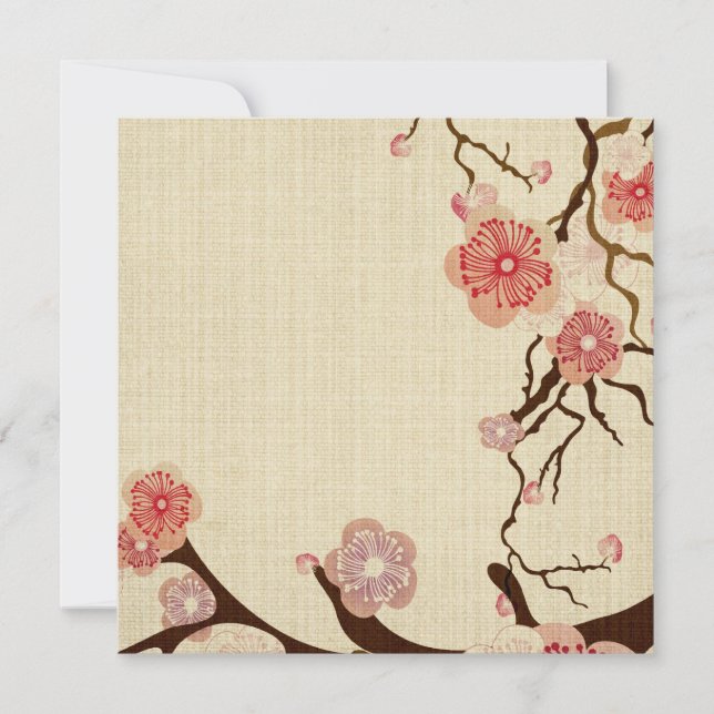 Vintage körsbärsblommor Inbjudan (Framsida)