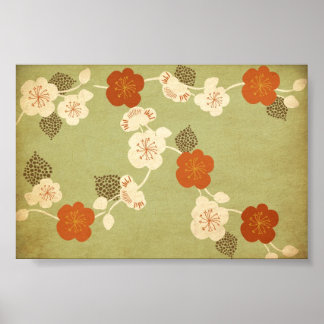 Vintage körsbärsblommor Poster blommar