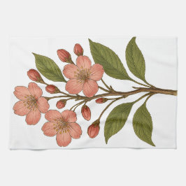Vintage körsbärsblomning kökshandduk
