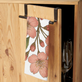Vintage körsbärsblomning kökshandduk
