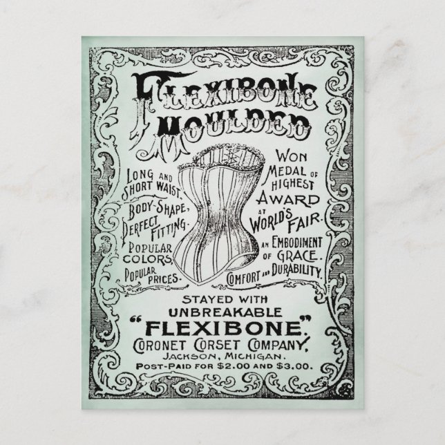 Vintage Korset Clothing Annonsering Vykort (Framsida)