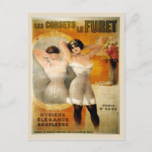 Vintage korset,Les corets de Furet Vykort