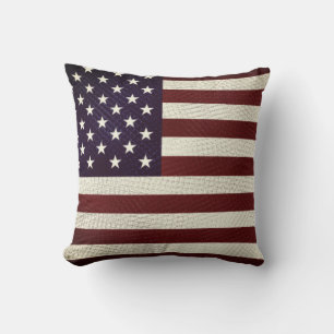 Vintage-korsstreckad amerikansk flaggstjärna och r kudde