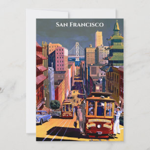 Vintage kort för San Francisco Cable Car Retro-