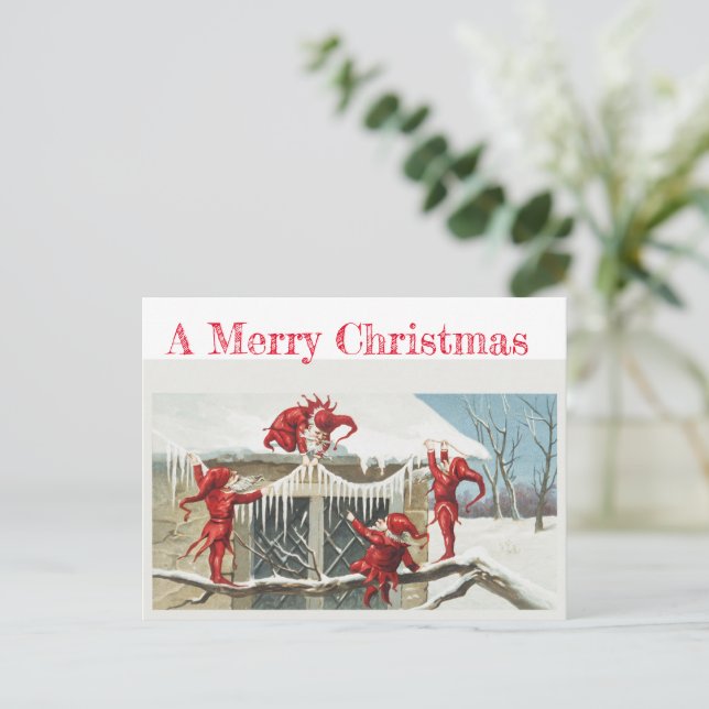 Vintage kort med gnomer (Stående Fram)