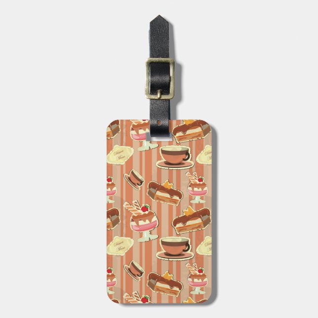 Vintage kort med jordgubbsdesert bagagebricka (Vertikal Framsida)