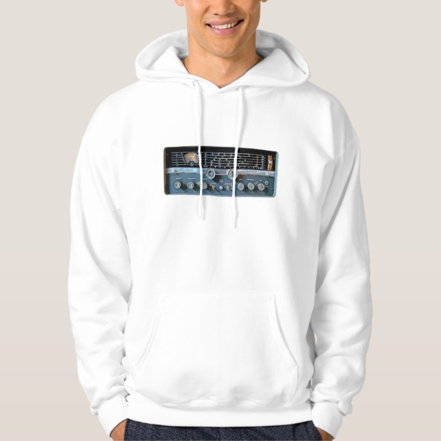 Vintage Kort Wave Radio Hoodie (Framsida)