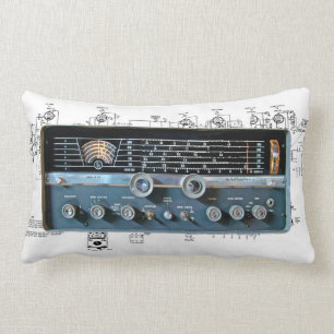 Vintage Kort Wave Radio Lumbar Pillow Lumbarkudde