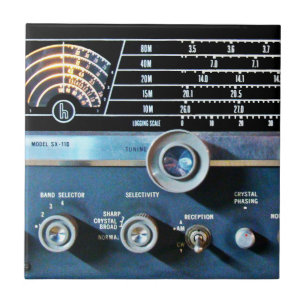 Vintage Kort Wave Radio-mottagare Kakelplatta