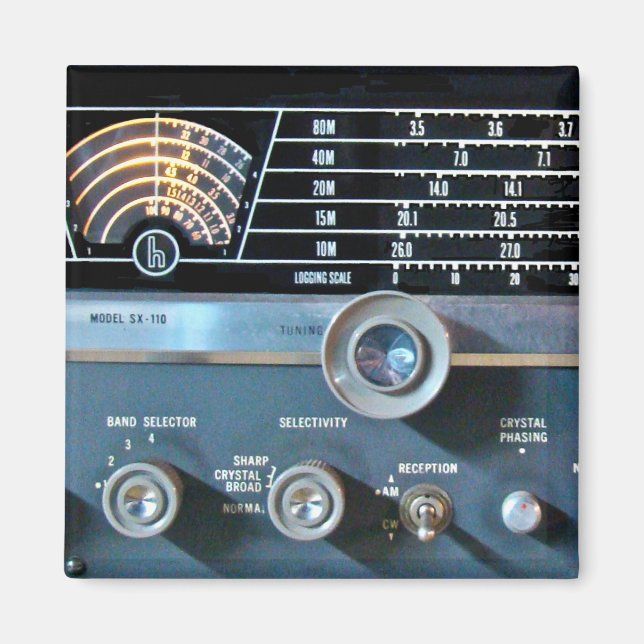 Vintage Kort Wave Radio-mottagare Magnet (Framsidan)