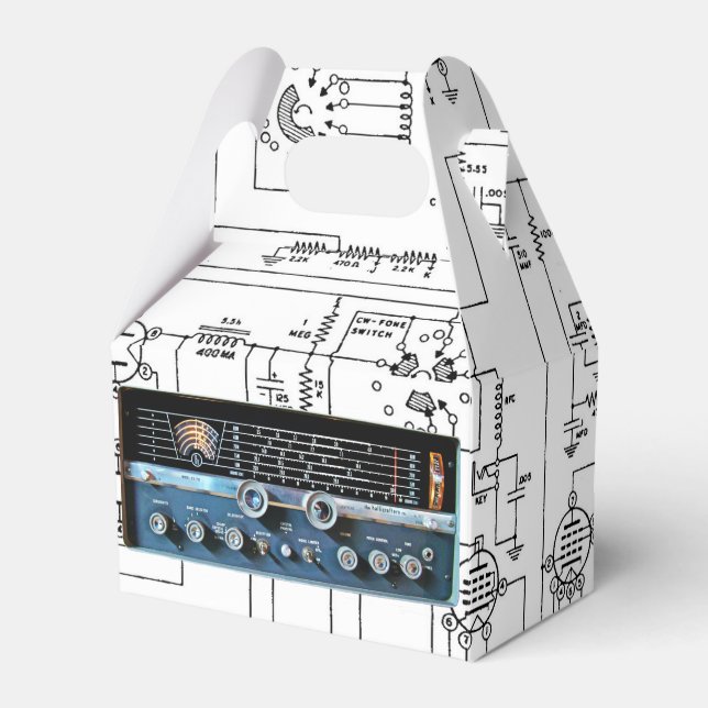 Vintage Kort Wave Radio-mottagare Presentaskar (Framsidan Sidan)