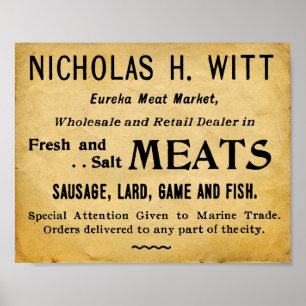 Vintage Kött-säljare Poster
