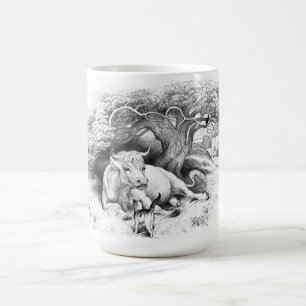 Vintage Kow- och kattskiss Kaffemugg