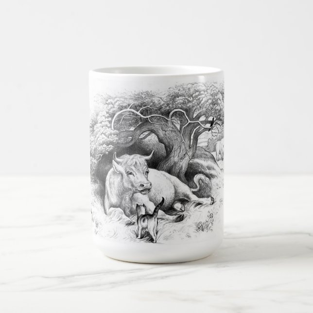 Vintage Kow- och kattskiss Kaffemugg (Center)