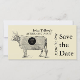 Vintage Kow Pension Spara datummonogram Datumet