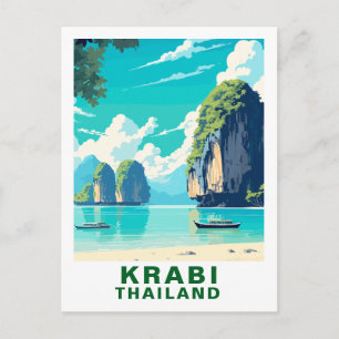 Vintage Krabi, Thailand Strand vykort