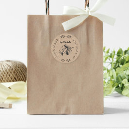 Vintage Kraft Goat Mjölk Soap Monogram Produkt Runt Klistermärke