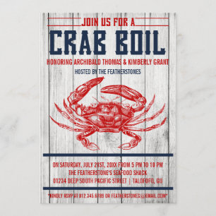 Vintage kräftkalas-inbjudningar inbjudningar