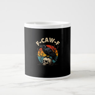 Vintage Kråka F-Caw-F Korp Fågel Humor Meme Rolig Jumbo Mugg