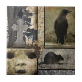 Vintage Kråka Oddities Kakelplatta