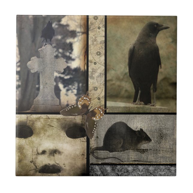 Vintage Kråka Oddities Kakelplatta (Framsidan)