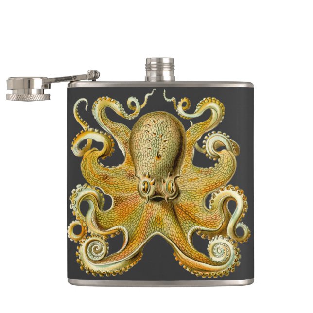 Vintage Kraken, Octopus Gamochonia, Ernst Haeckel Fickplunta (Öppnad)