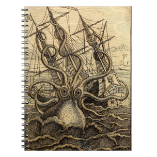 Vintage Kraken Skriv ut Anteckningsbok