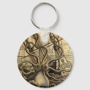 Vintage Kraken Skriv ut Nyckelring