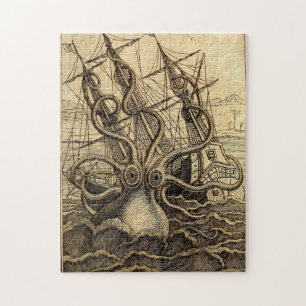 Vintage Kraken Skriv ut Pussel