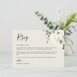 Vintage krämfärgad delikat blomster-RSVP-kort Tack Kort