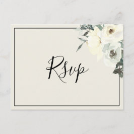 Vintage krämfärgad delikat blomster-RSVP vykort