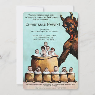 Vintage Krampus Anpassade Party-inbjudan Inbjudningar