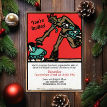 Vintage Krampus Art Anpassade Party-inbjudan