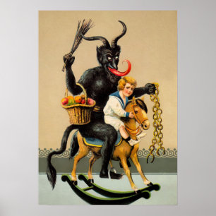 Vintage Krampus Art Poster