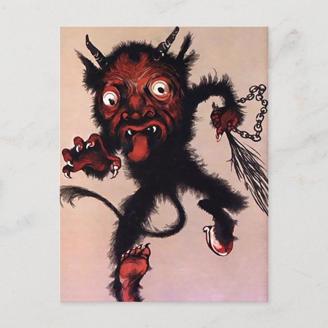Vintage Krampus Art-vykort Vykort (Framsida)