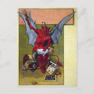 Vintage Krampus Discipline Vykort