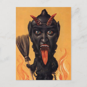 Vintage Krampus Djävulen vykort