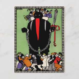 Vintage Krampus Djävulen vykort
