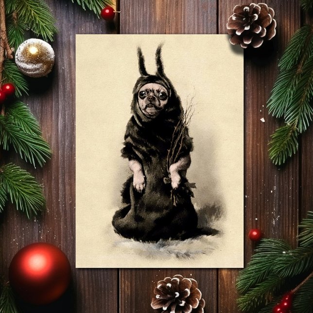 Vintage Krampus Hund jul Helgkort (Skapare uppladdad)
