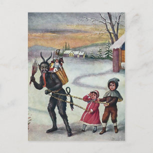 Vintage Krampus Intag av barnvykort Vykort