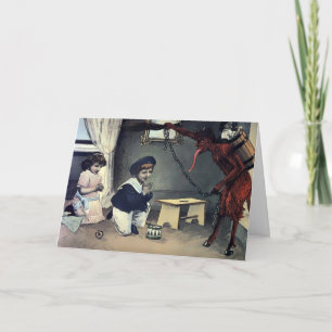 Vintage Krampus jul Helgkort