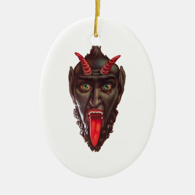 vintage krampus julgransprydnad keramik (Framsidan)