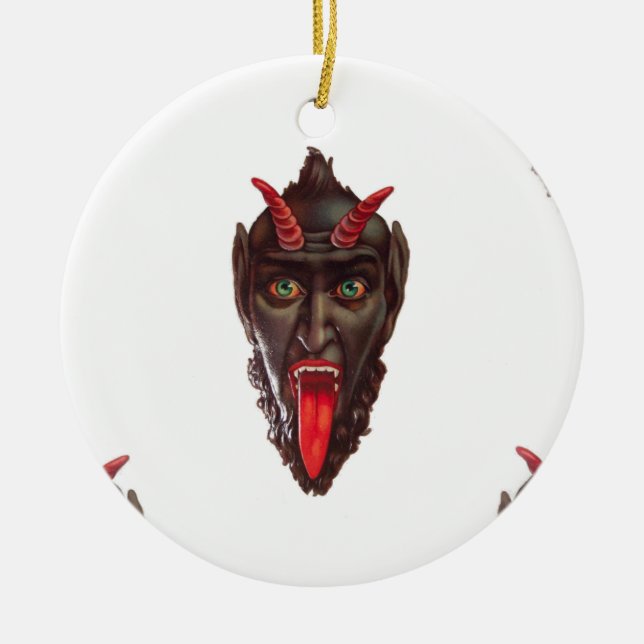 vintage krampus julgransprydnad keramik (Framsidan)