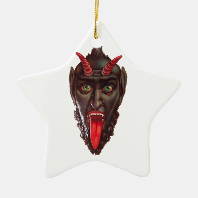 vintage krampus julgransprydnad keramik (Framsidan)
