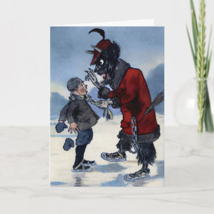 Vintage Krampus-julkort Helgkort