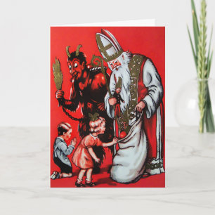Vintage Krampus-julkort Helgkort